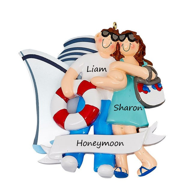 Love on a Cruise Ship Personalised Christmas Ornament