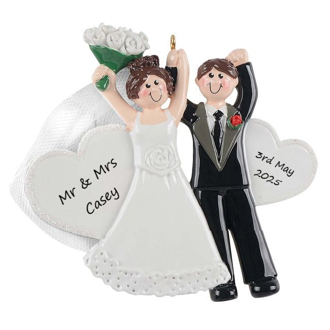 Married Couple Celebrate Personalised Christmas Ornament