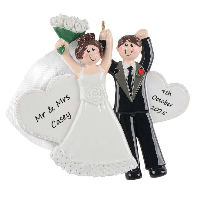 Married Couple Celebrate Personalised Christmas Ornament