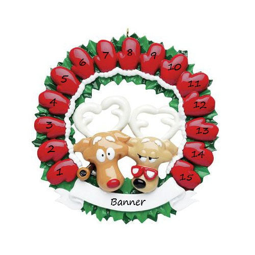 Grandparents Mitten Wreath 15 Personalised Christmas Ornament