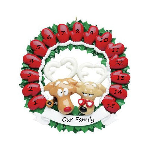 Grandparents Mitten Wreath 15 Personalised Christmas Ornament