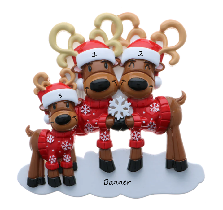 PX Mr & Mrs Reindeer 3 Personalised Ornament