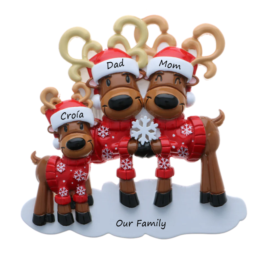 PX Mr & Mrs Reindeer 3 Personalised Ornament