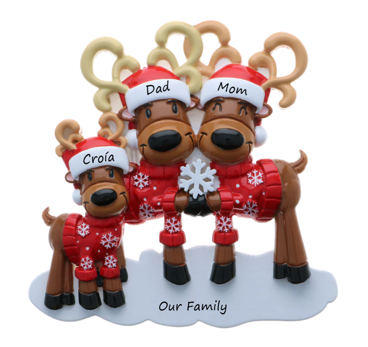 PX Mr & Mrs Reindeer 3 Personalised Ornament
