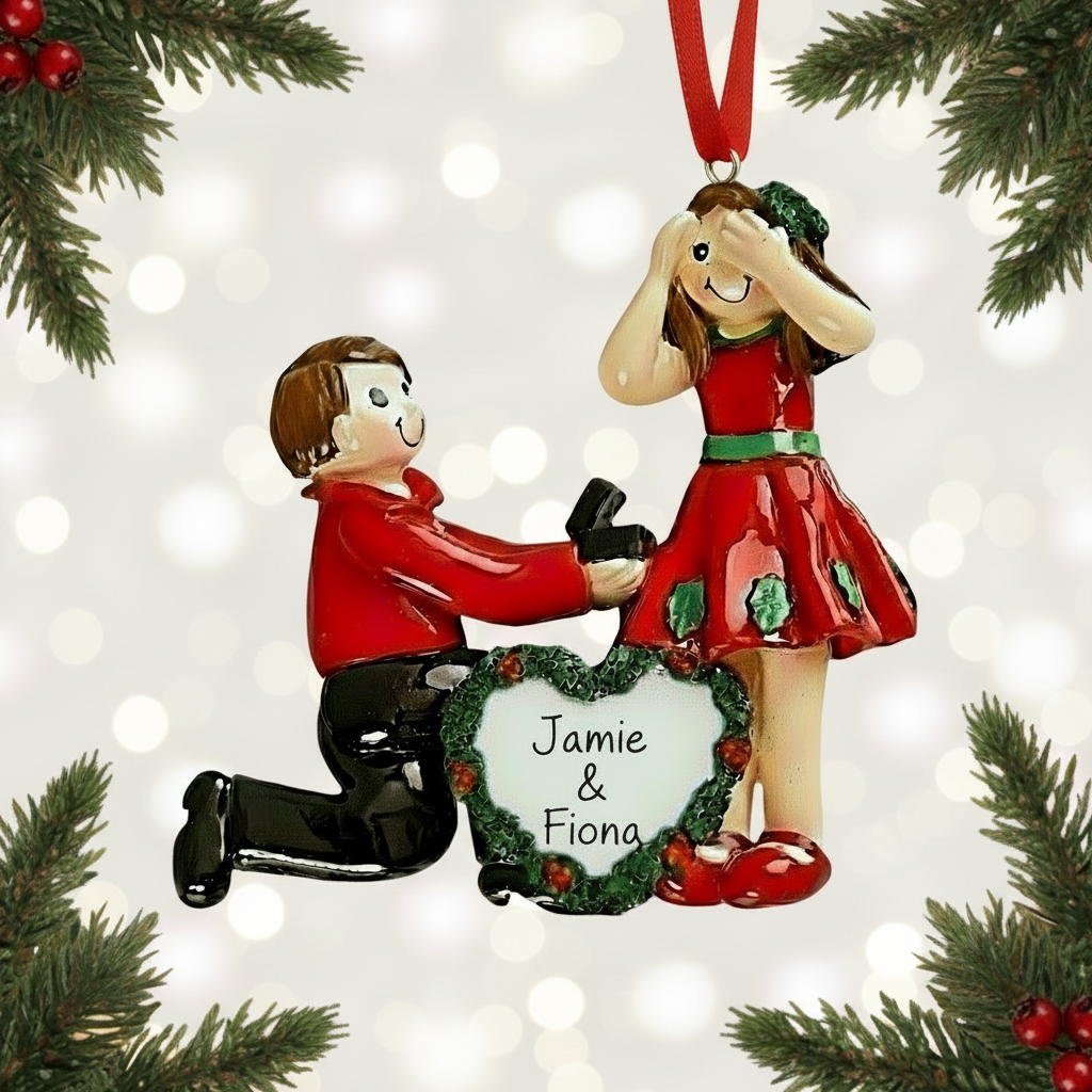On One Knee - Proposal Personalised Christmas Ornament