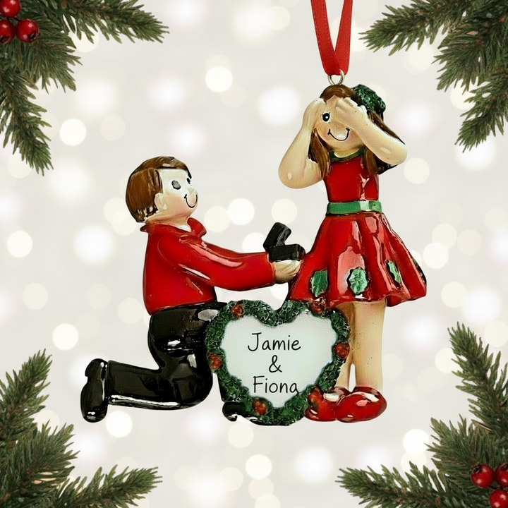 On One Knee - Proposal Personalised Christmas Ornament