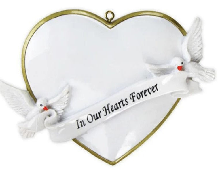 In our hearts forever memorial ornament for the Christmas tree