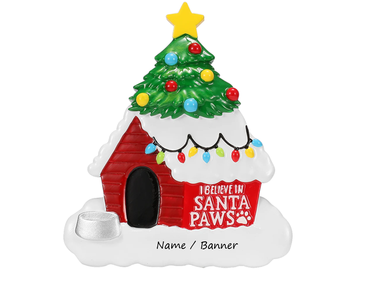 PX I Believe in Santa Paws Personalised Christmas Ornament