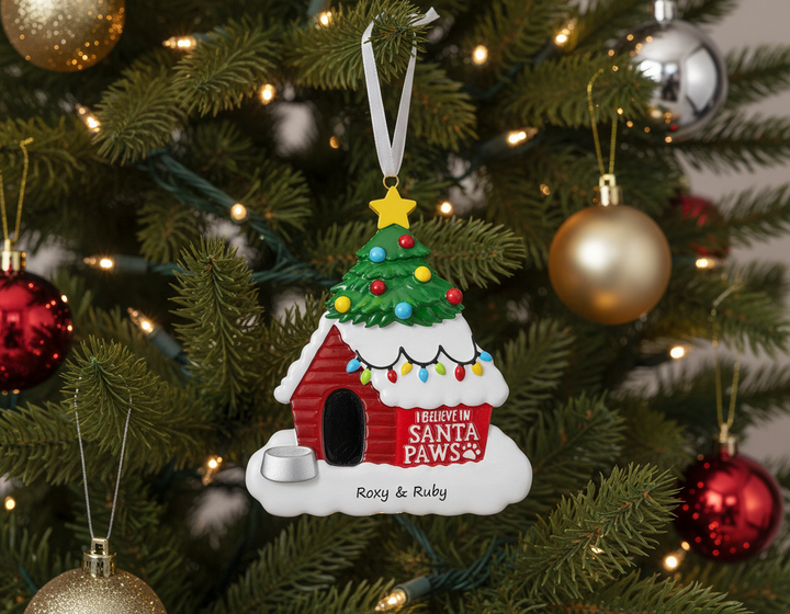PX I Believe in Santa Paws Personalised Christmas Ornament