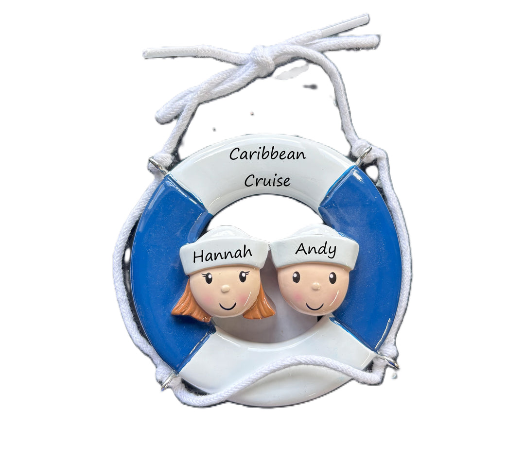 PX Cruise Ship Couple Personalised Christmas Ornament