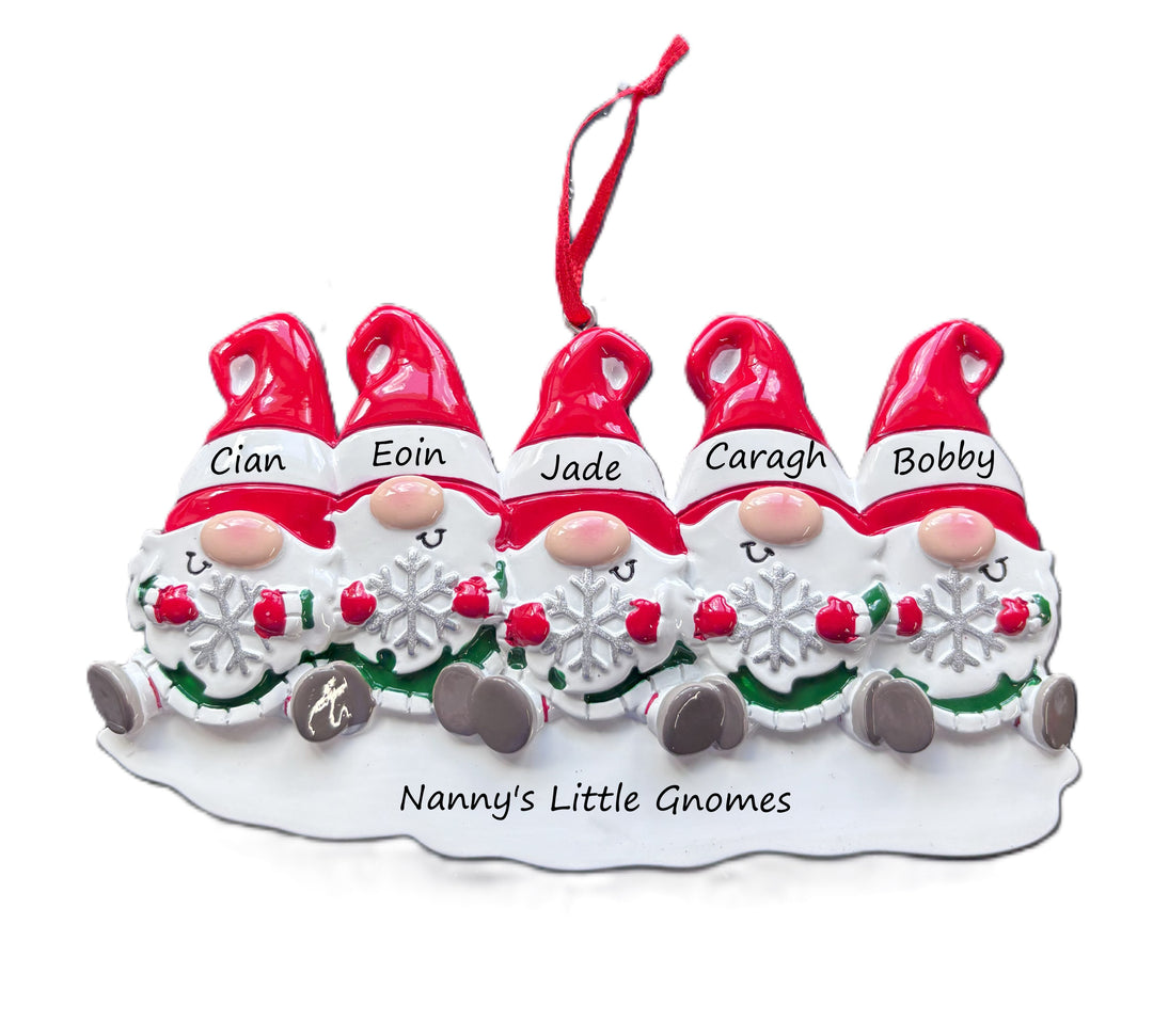 PX Gnome Family - 5 personalised Christmas Ornament