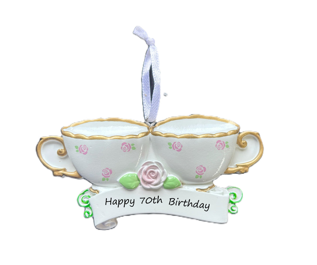 PX Tea Cup Personalised Christmas Ornament