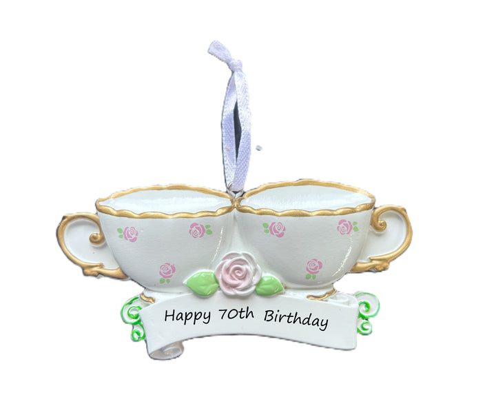 PX Tea Cup Personalised Christmas Ornament