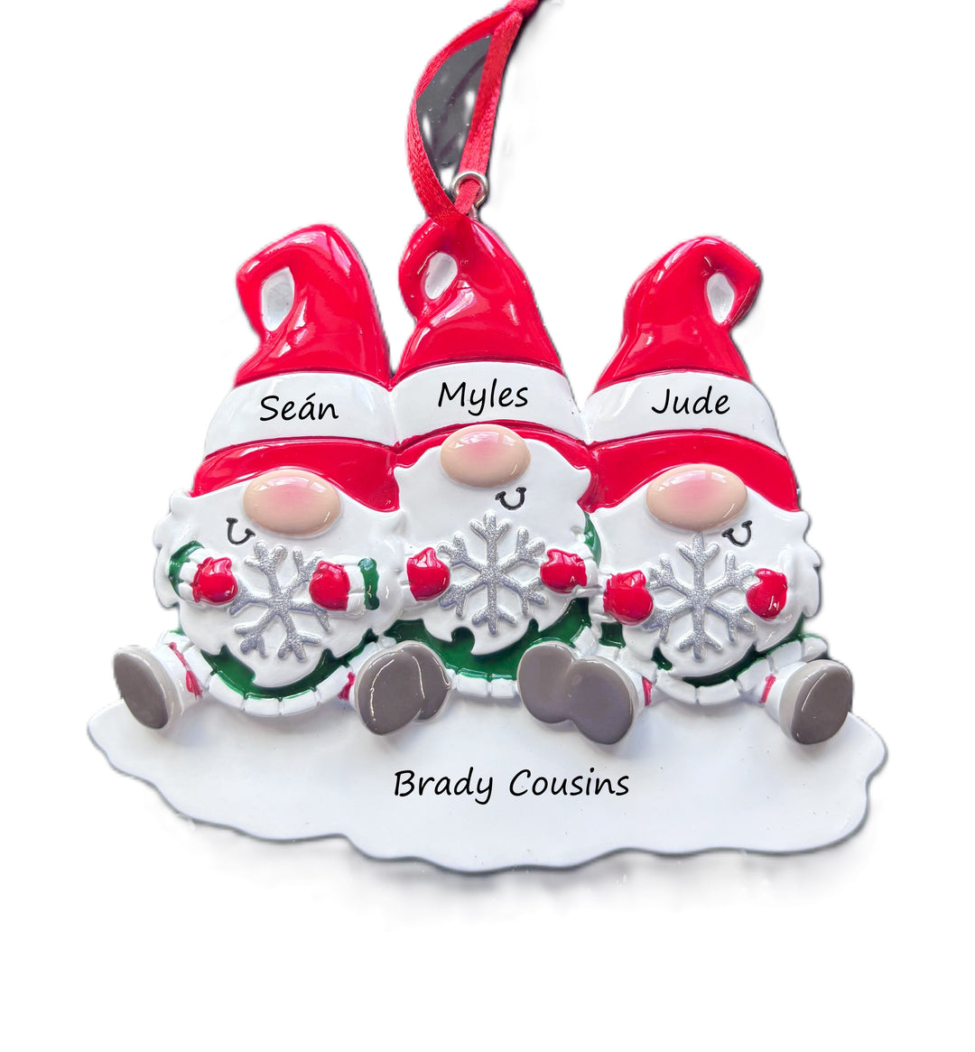 PX Gnome Family - 3 personalised Christmas Ornament