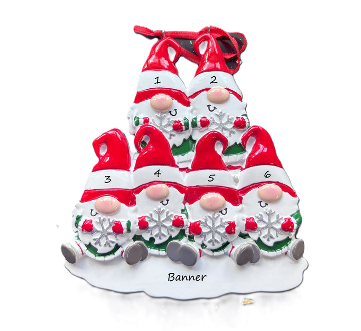 PX Gnomes Family - 6 personalised Christmas Ornament
