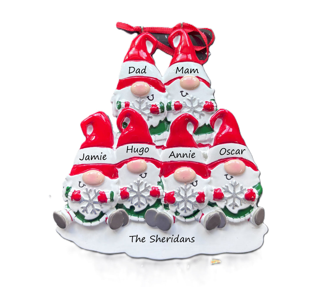 PX Gnomes Family - 6 personalised Christmas Ornament