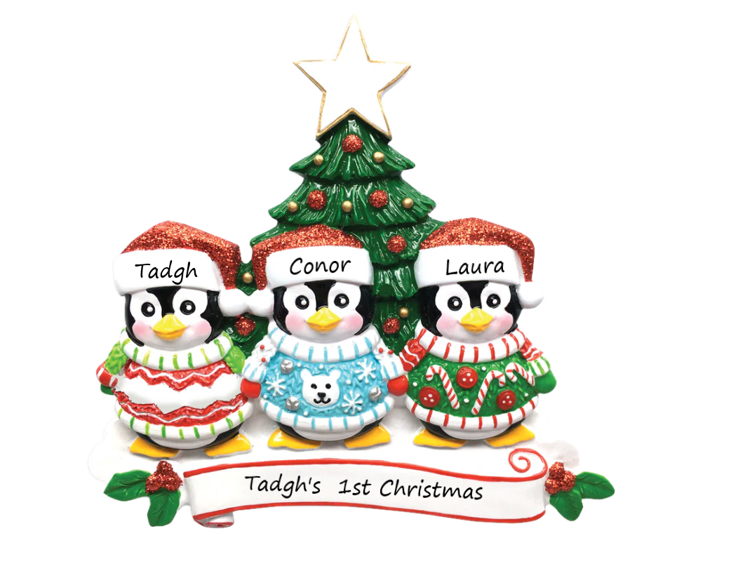 PX Penguin Sweaters 3 Personalised Ornament