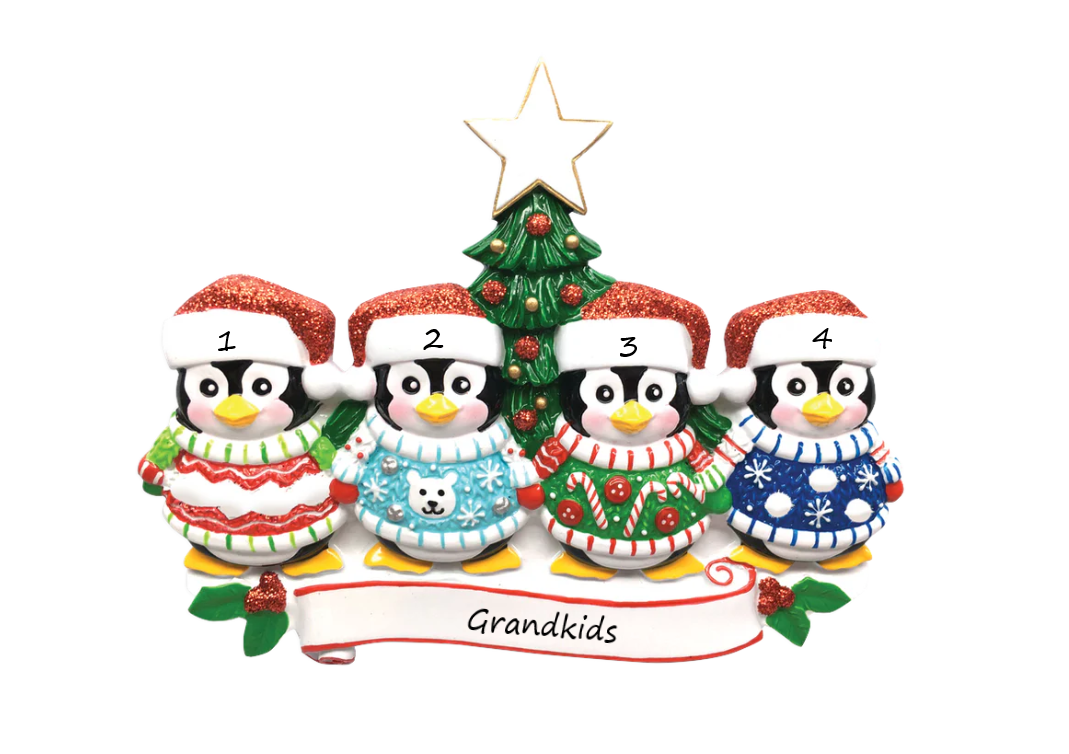 PX Penguin Sweaters 4 Personalised Ornament