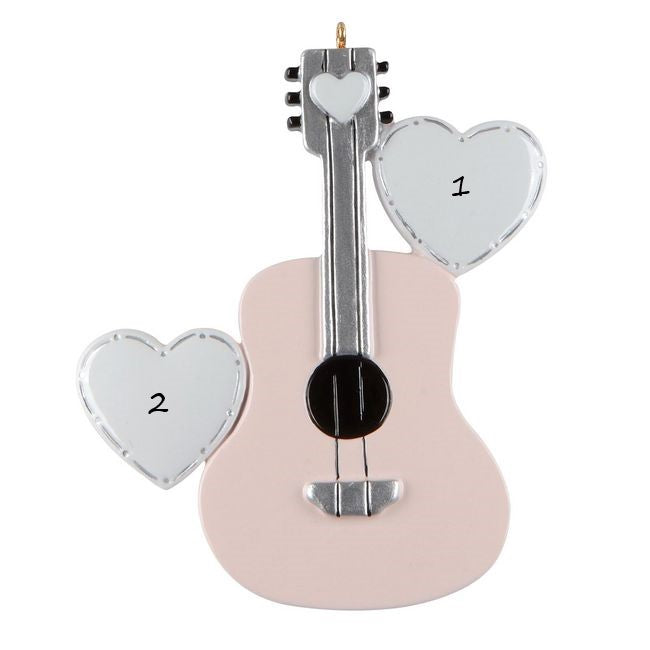Pink Guitar Personalised Christmas Ornament