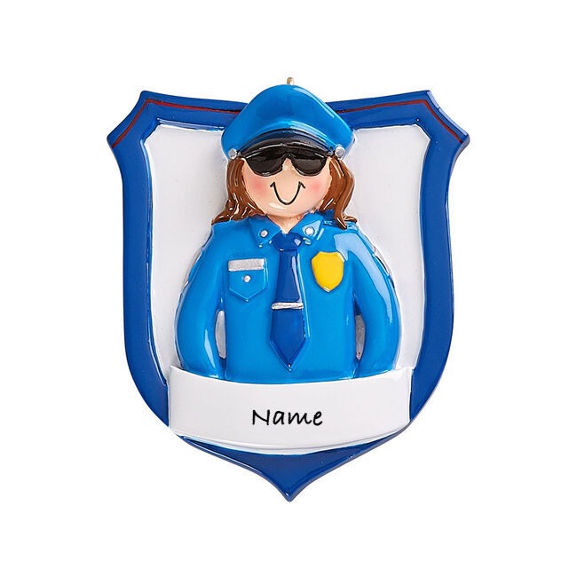 Police Woman Personalised Christmas Ornament