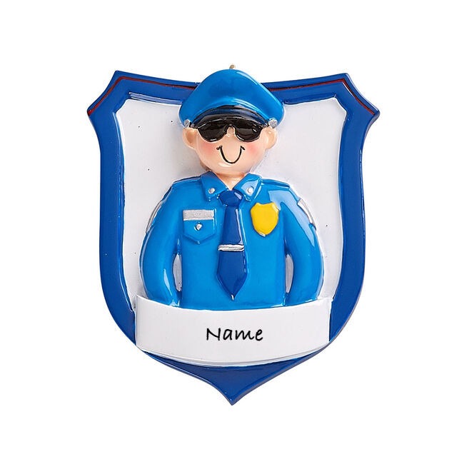 Police Man Personalised Christmas Ornament