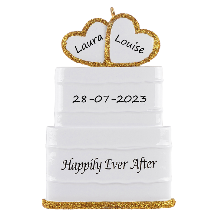 Happily Ever After Wedding Cake Personalised Ornament