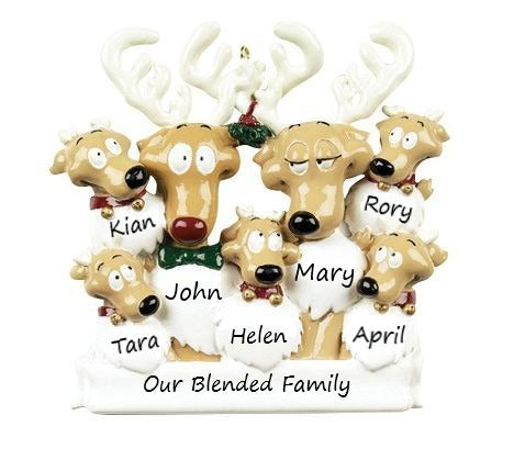 Reindeer Family 7 Personalised Christmas Ornament