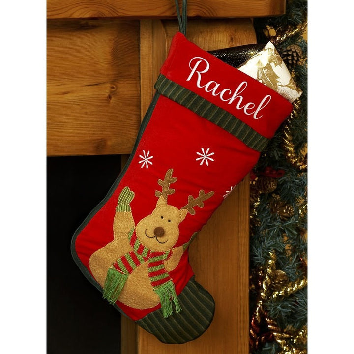Reindeer Personalised Christmas Stocking