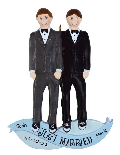 Same Sex Marriage Men Personalised Christmas Ornament