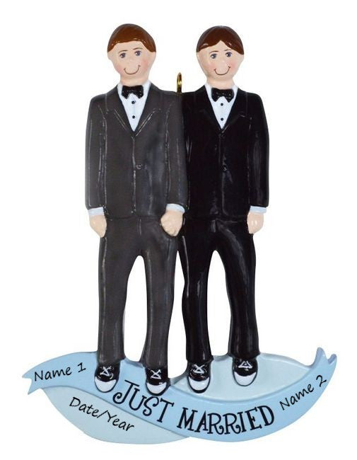 Same Sex Marriage Men Personalised Christmas Ornament