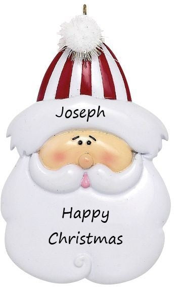 Santa Face Personalised Christmas Ornament