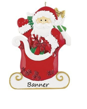 Santa Sleigh Personalised Christmas Ornament