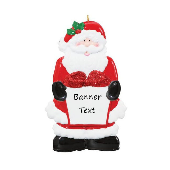 Santa With Gift Personalised Christmas Ornament