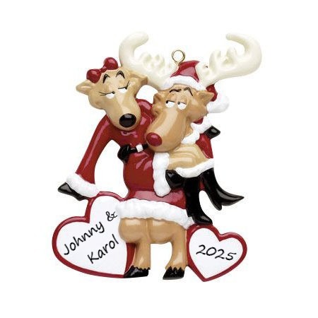 Sexy Reindeer Couple Personalised Christmas Ornament