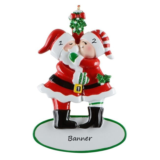 Smooches Couple Personalised Christmas Ornament