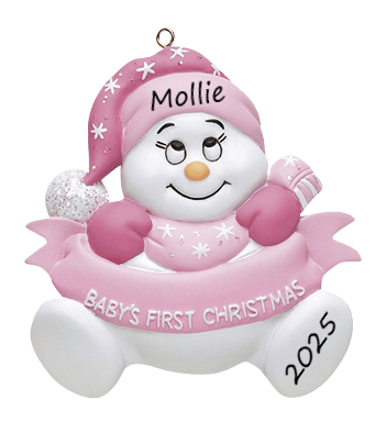Snow Baby Girl 1st Christmas Personalised Christmas Ornament