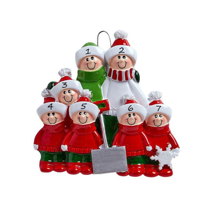 Snow Shovel Family 7 Personalised Christmas Ornament