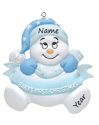 Snow Baby Boy 1st Christmas Personalised Christmas Ornament