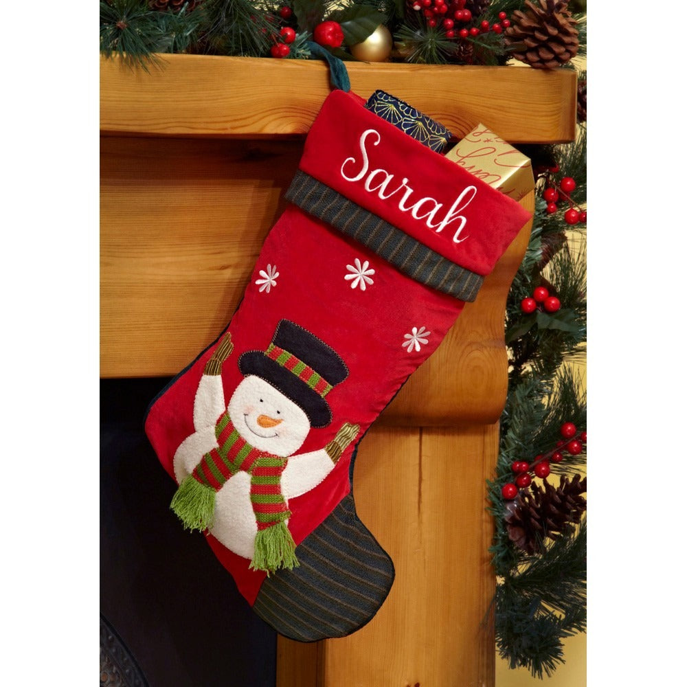 Snowman Personalised Christmas Stocking