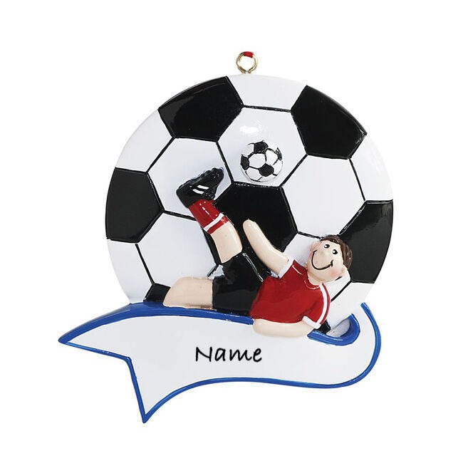 Soccer Kick Boy Personalised Christmas Ornament