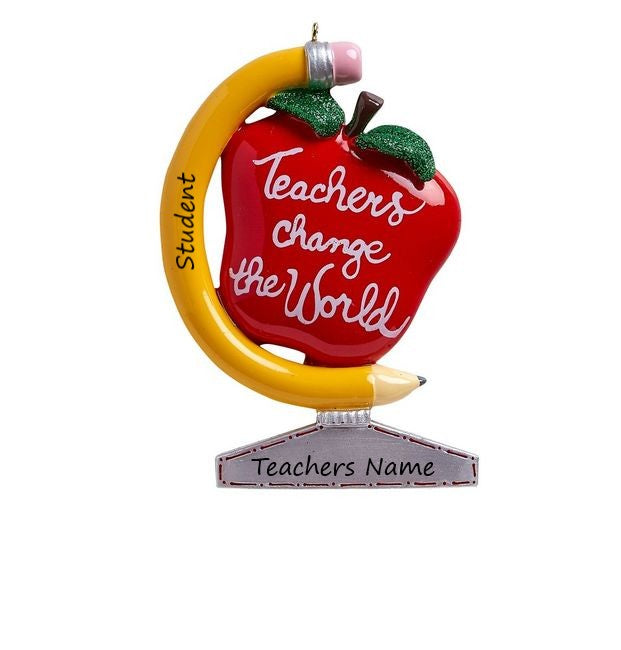 Teachers Change the world Personalised Christmas Ornament