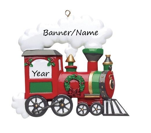 Glittered Christmas Train Personalised Christmas Ornament