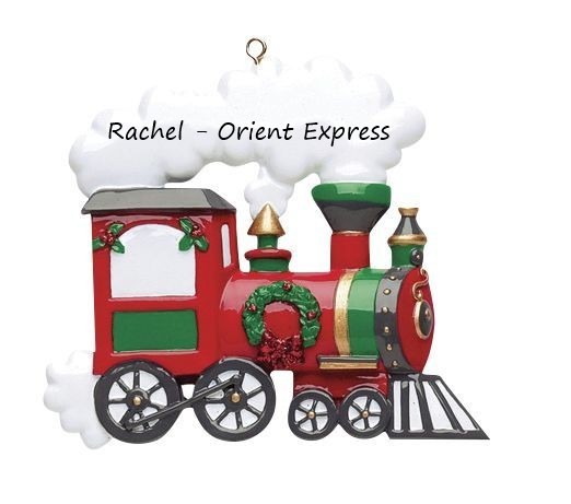 Glittered Christmas Train Personalised Christmas Ornament