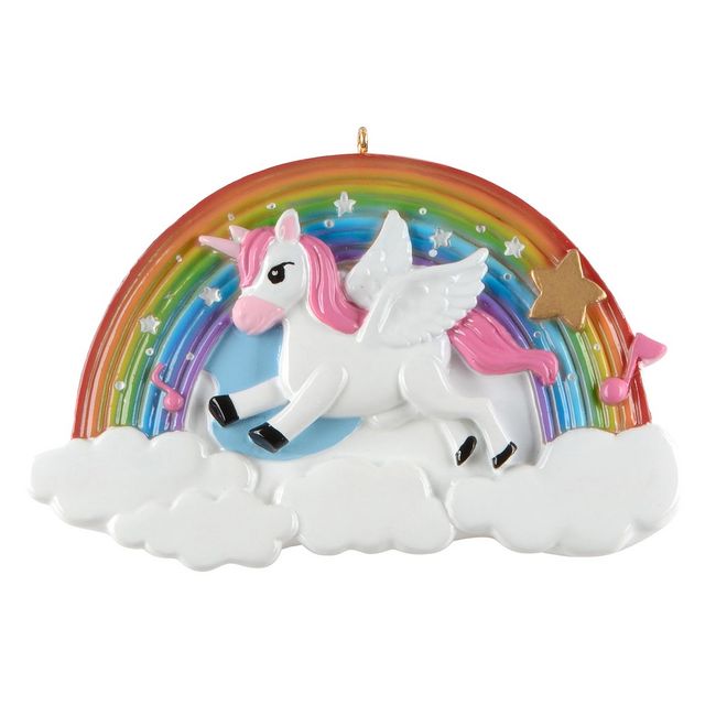 Unicorn Rainbow Personalised Christmas Ornament