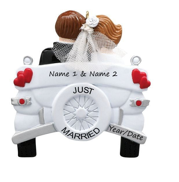 Vintage Wedding Car Personalised Ornament