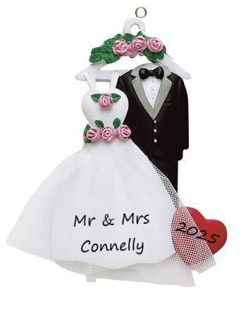 Wedding Attire Personalised Christmas Ornament