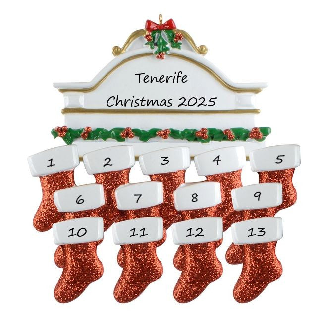 White Mantle 13 Personalised Christmas Ornament