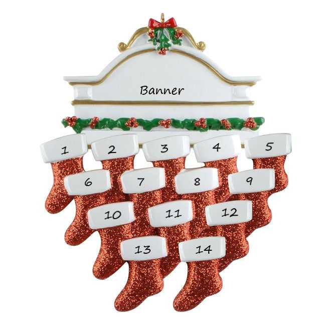 White Mantle 14 Personalised Christmas Ornament