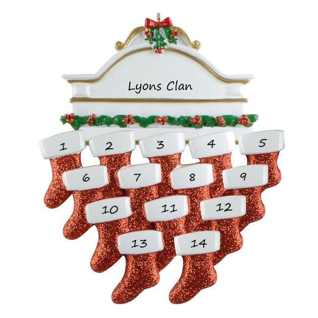White Mantle 14 Personalised Christmas Ornament