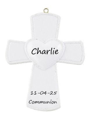 White Cross Personalised Christmas Ornament